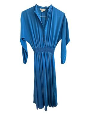 NOS Frances Henaghan Saks Fifth Avenue Vintage Dress Women Secretary Sz 4 Blue